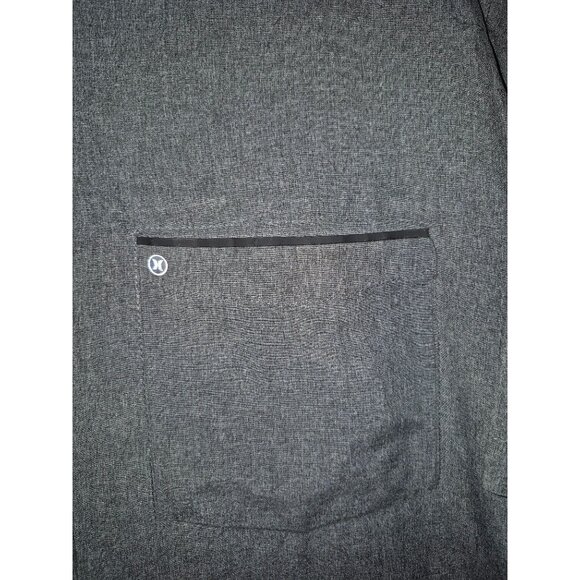 Hurley Mens Gray Short Sleeve Button-Up Shirt XXL Cotton Blend - Picture 4 of 10